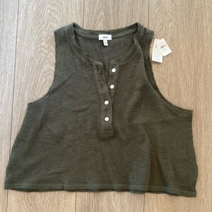 Aerie Sunspun Waffle Cropped Tank Top Women’s medium NWT